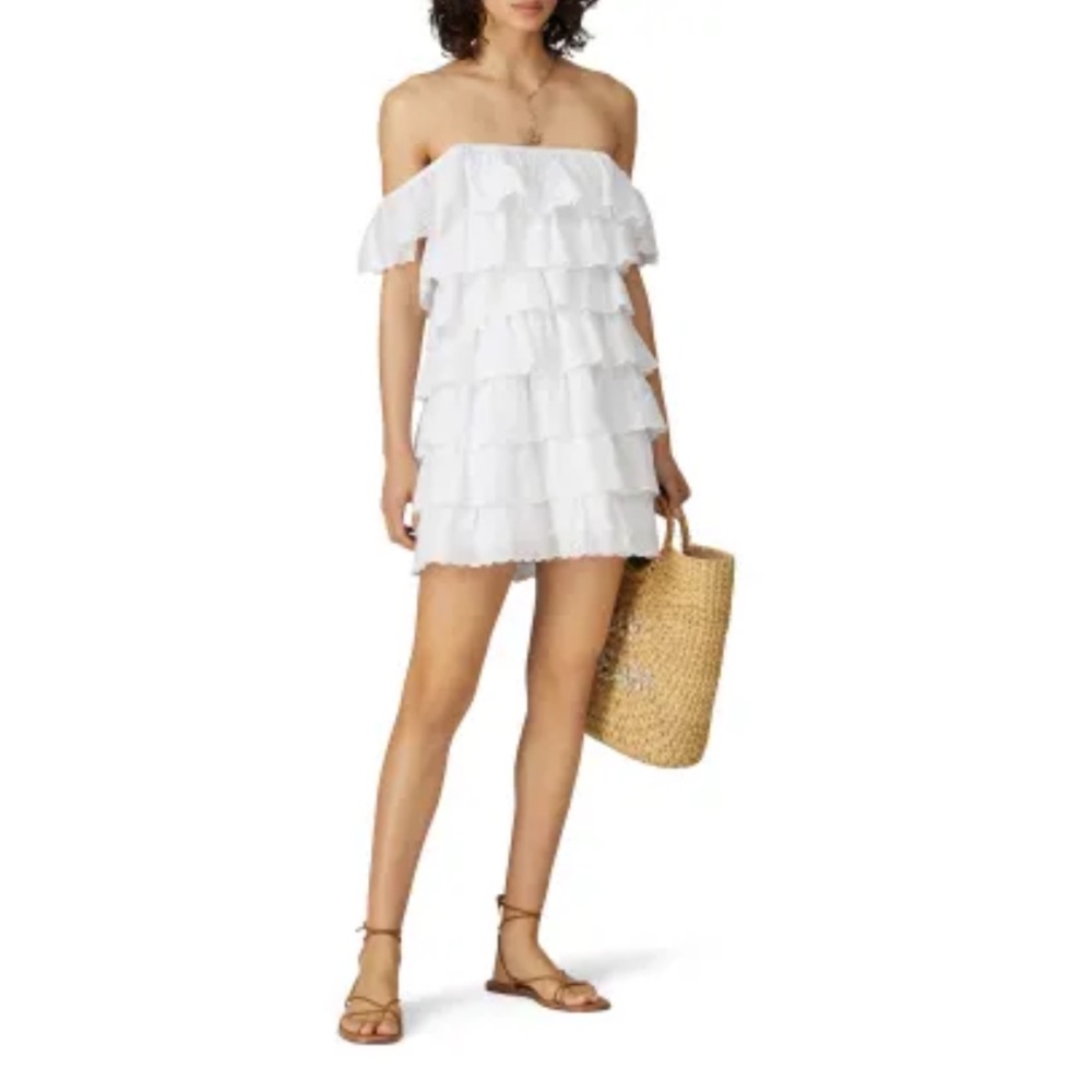 Show me your mumu white ruffle mini dress